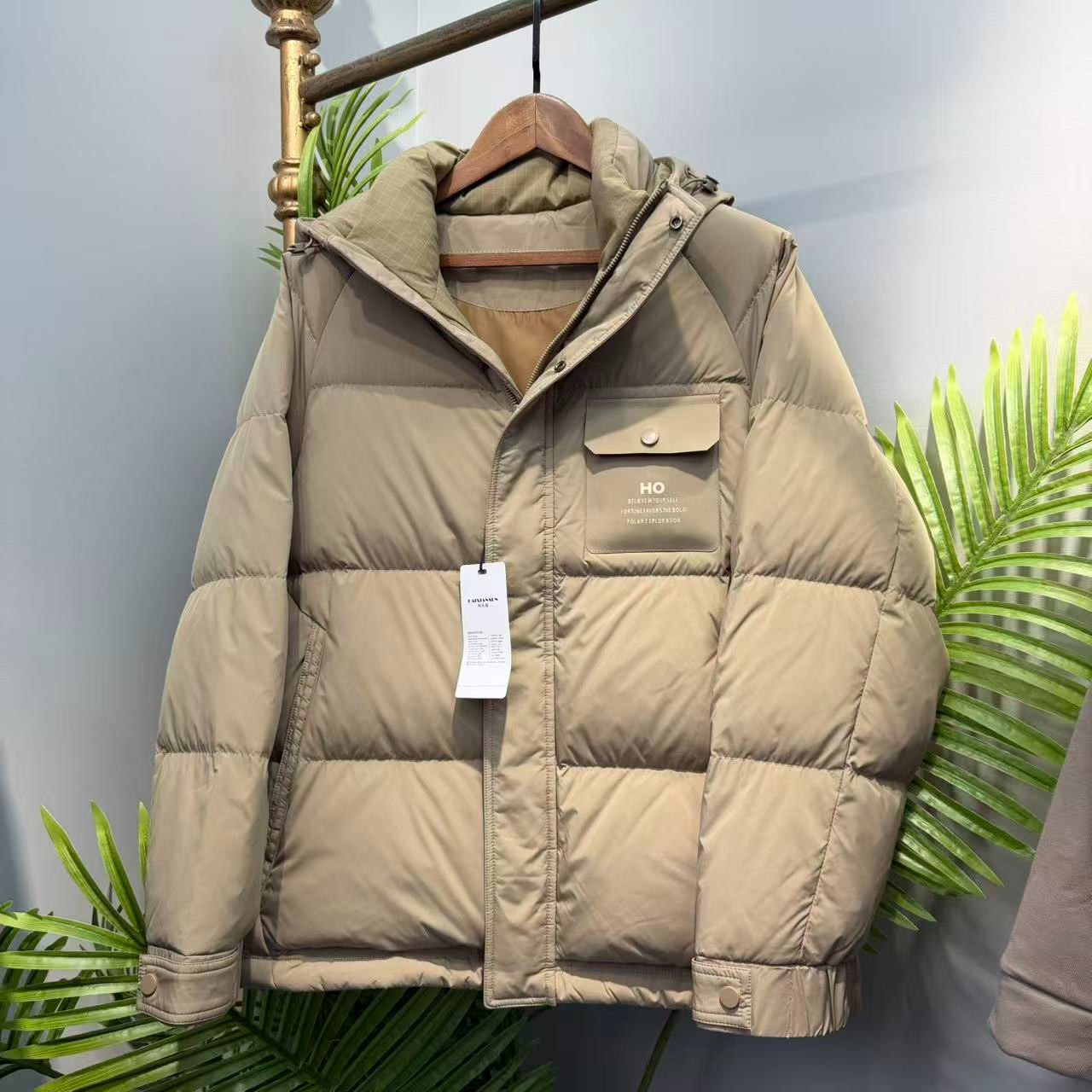 90绒保暖简约时尚连帽羽绒服秋冬季休闲鸭绒服外套男 Y5T2254