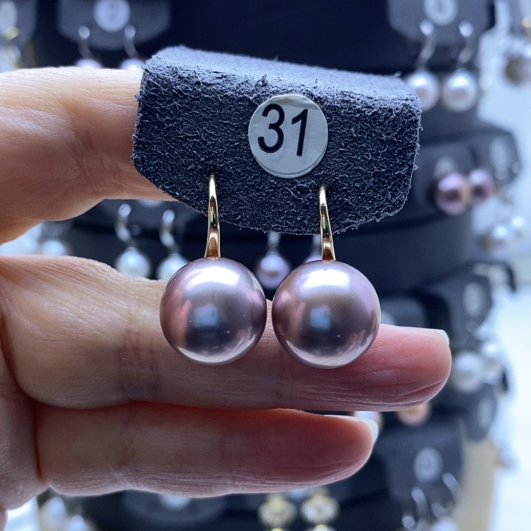 淡水珍珠耳饰银S925镶嵌