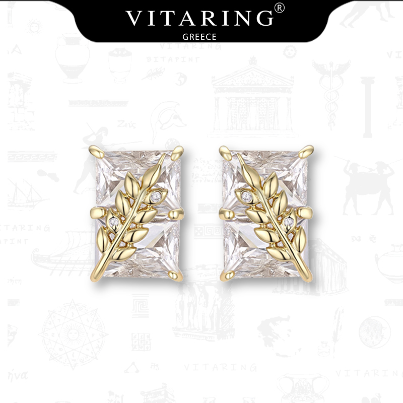 合金锆石耳饰 VITARING麦穗锆石耳钉女小众原创设计