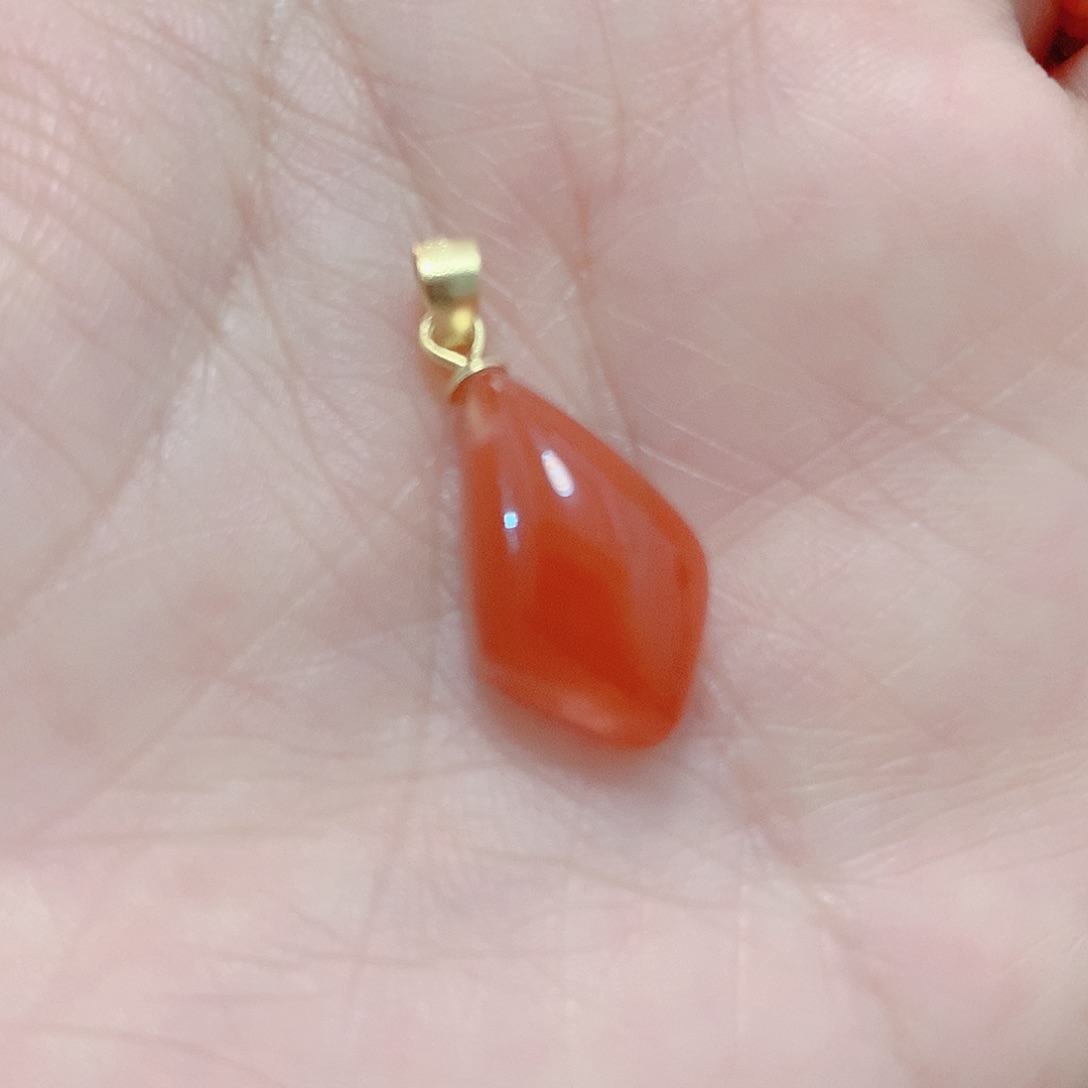 南红玛瑙吊坠(不含链)银S925镶嵌
