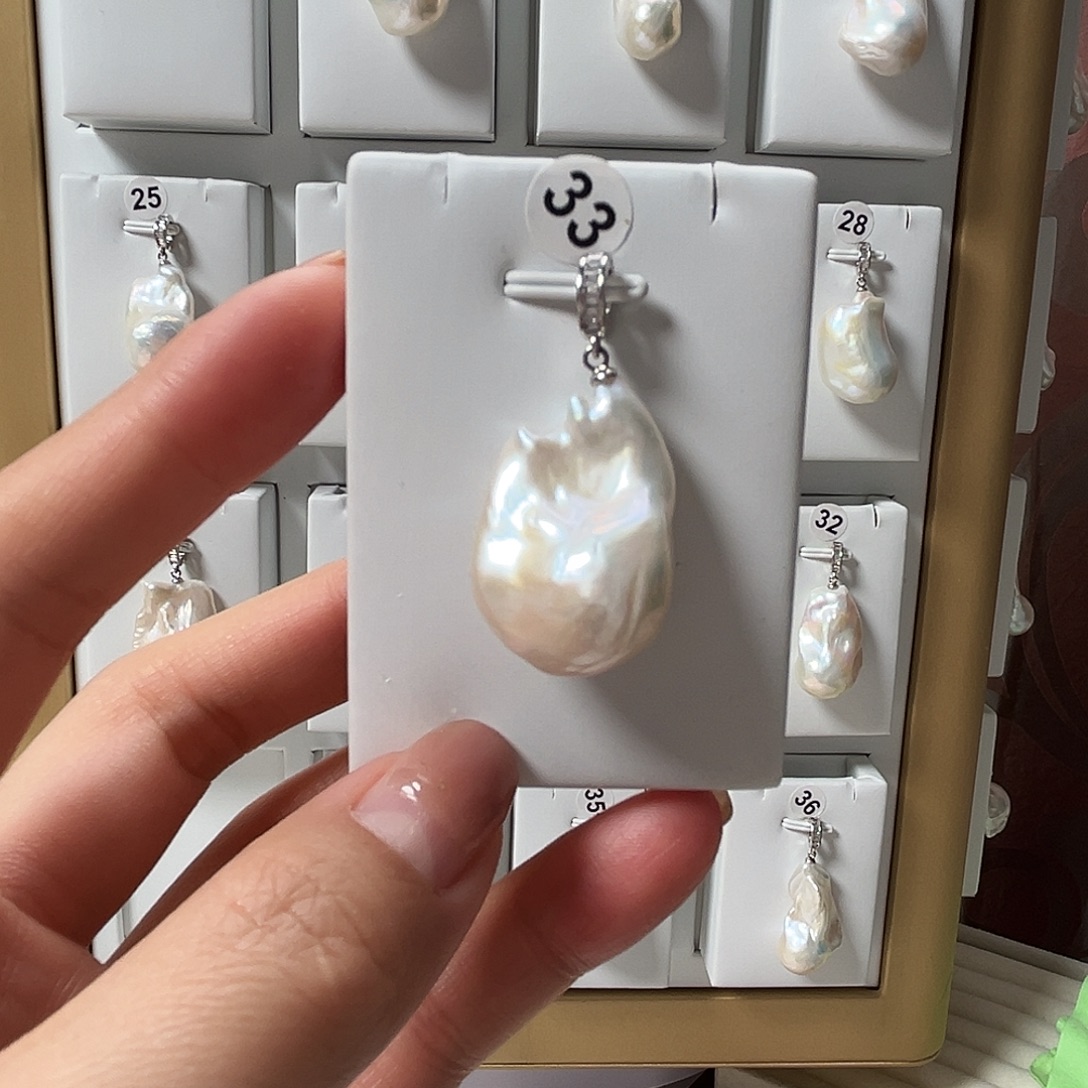 淡水珍珠银S925镶嵌颈饰