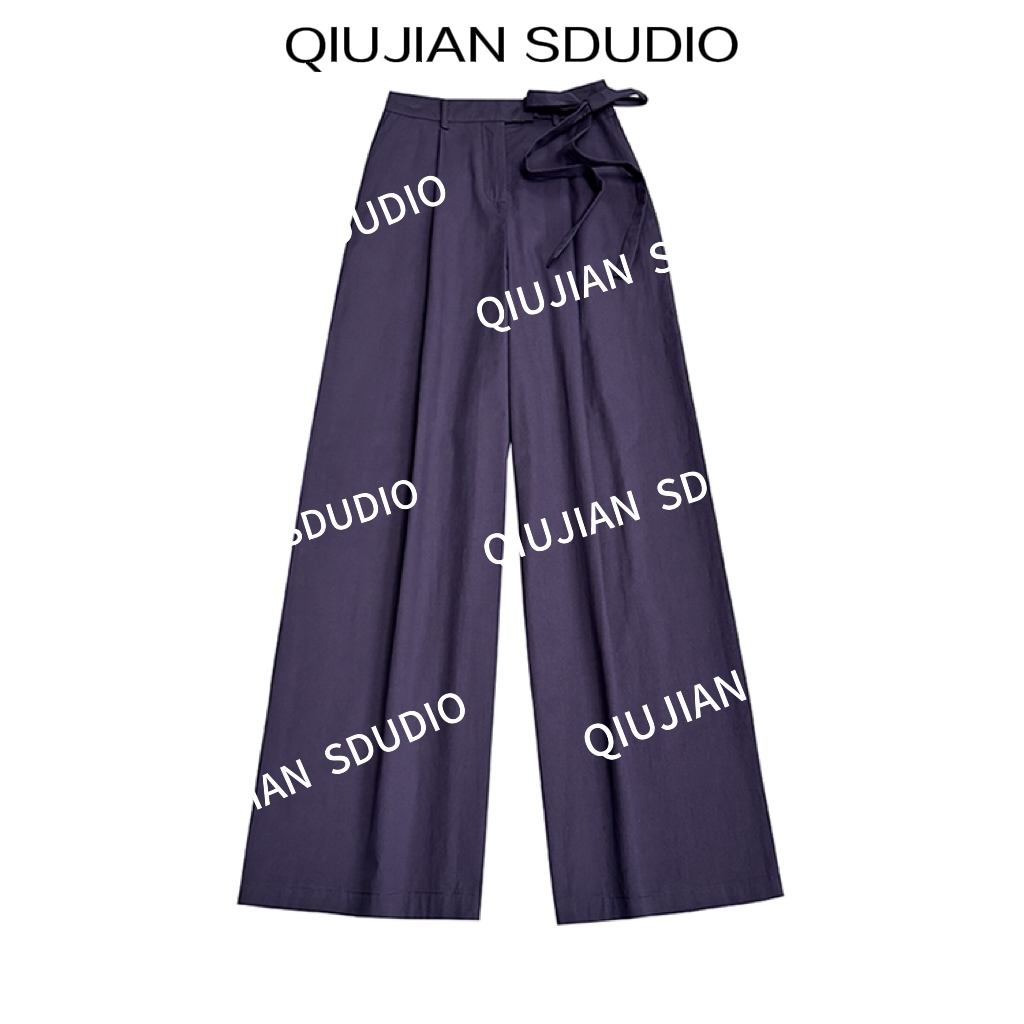 QIUJIAN【缤纷气球】DQ-3006-020薄款休闲长裤直筒高腰显瘦宽松裤子