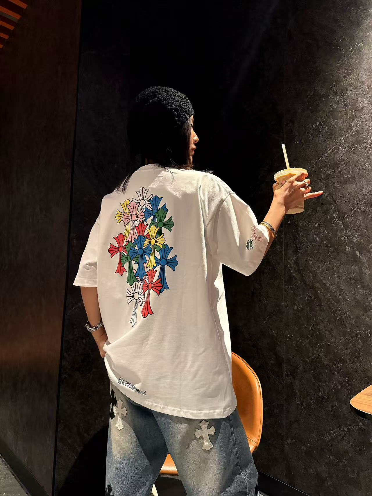 2538十字架25ss新款短袖T恤320克重克 轻奢高端款(男女同款）