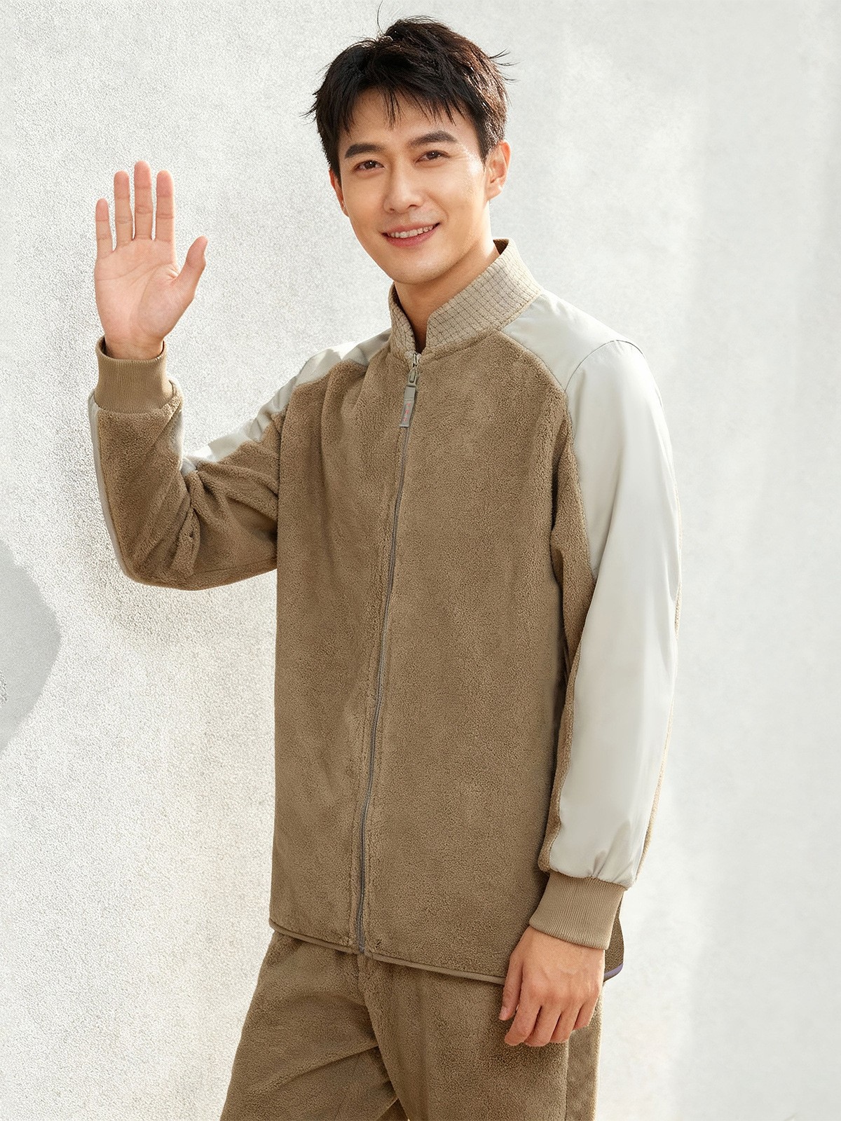 [JX]珊瑚绒抗静电秋冬抓绒保暖运动套装