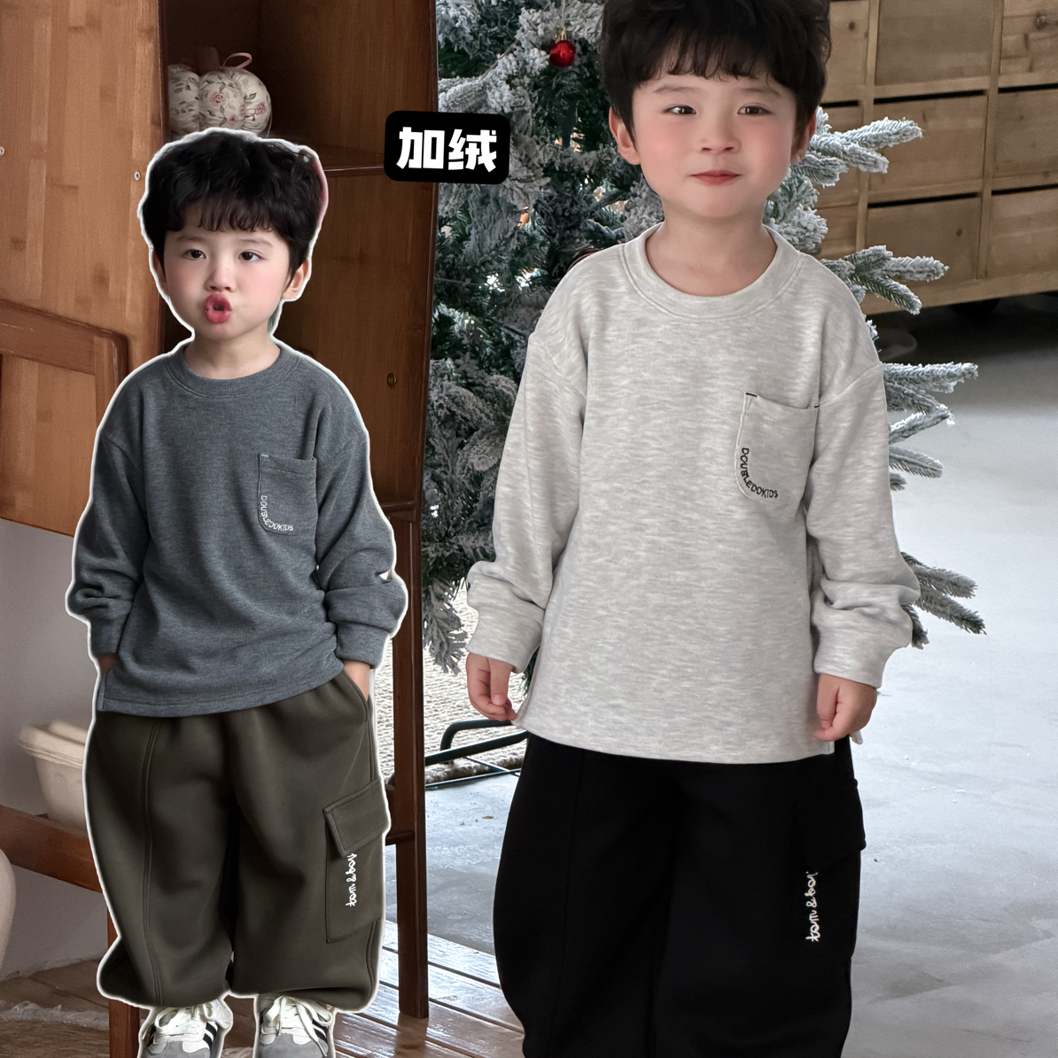 11/26【小口袋2.0】中小童秋冬男女加绒卫衣t恤保暖