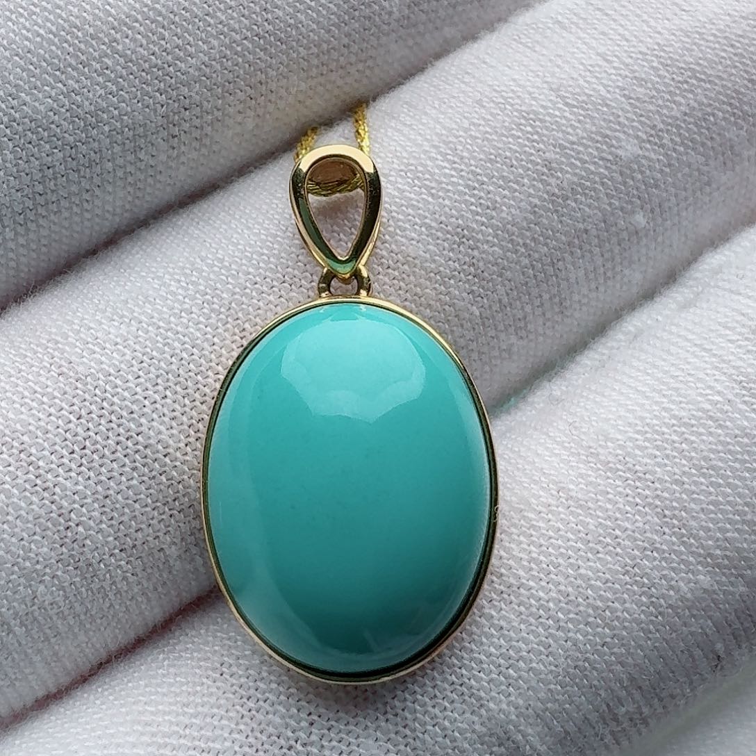 绿松石18K金镶嵌颈饰