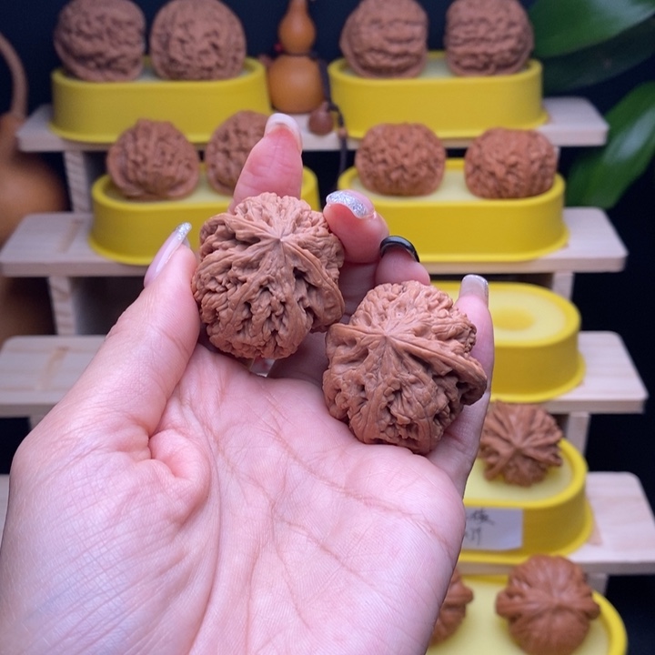 把件文玩核桃小***枚小粗筋36尺白茬