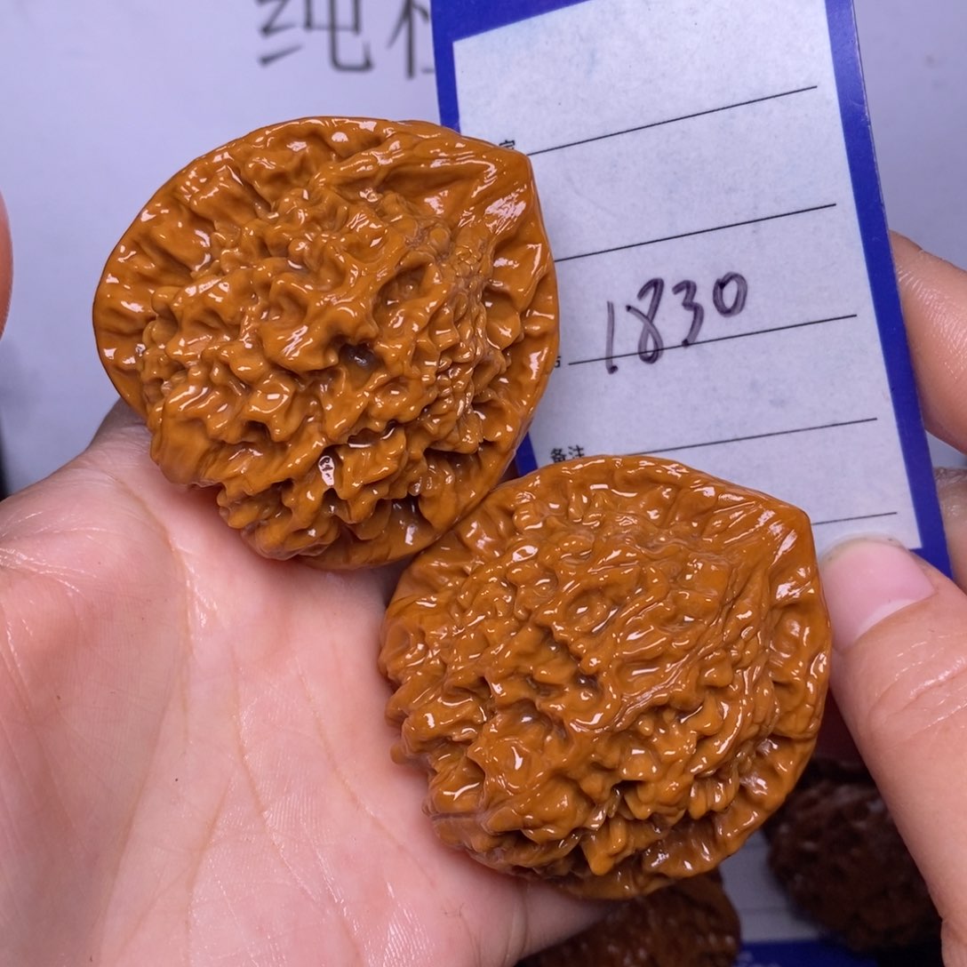 文玩核桃把件1830/50官帽