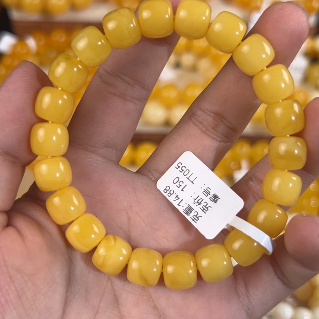 琥珀未镶嵌手链14.88g焦皮同料老型10mm tt