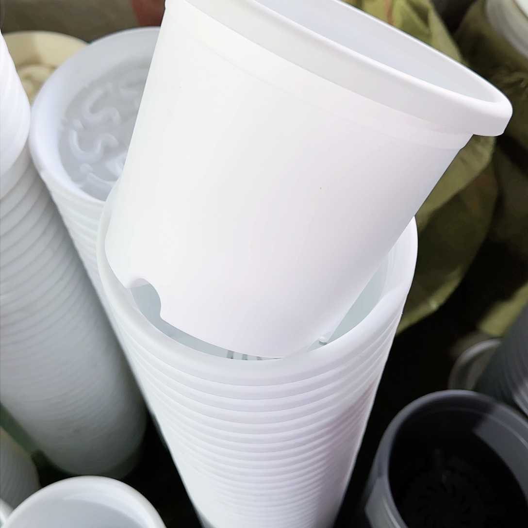 树脂四季盆2#无拖纯白6