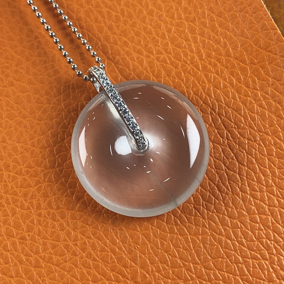 石英质玉银S925镶嵌颈饰