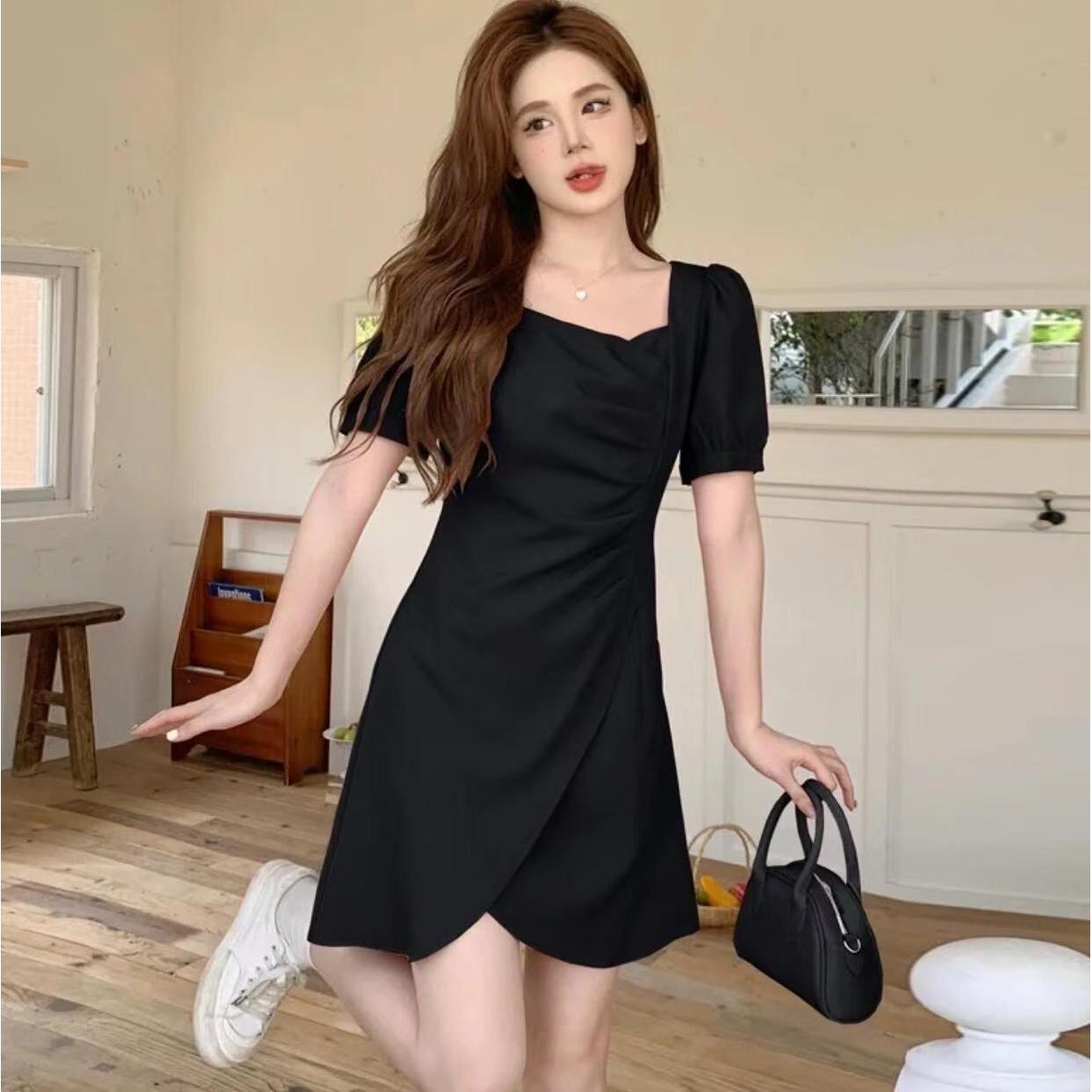 优雅抽褶连衣裙-1327