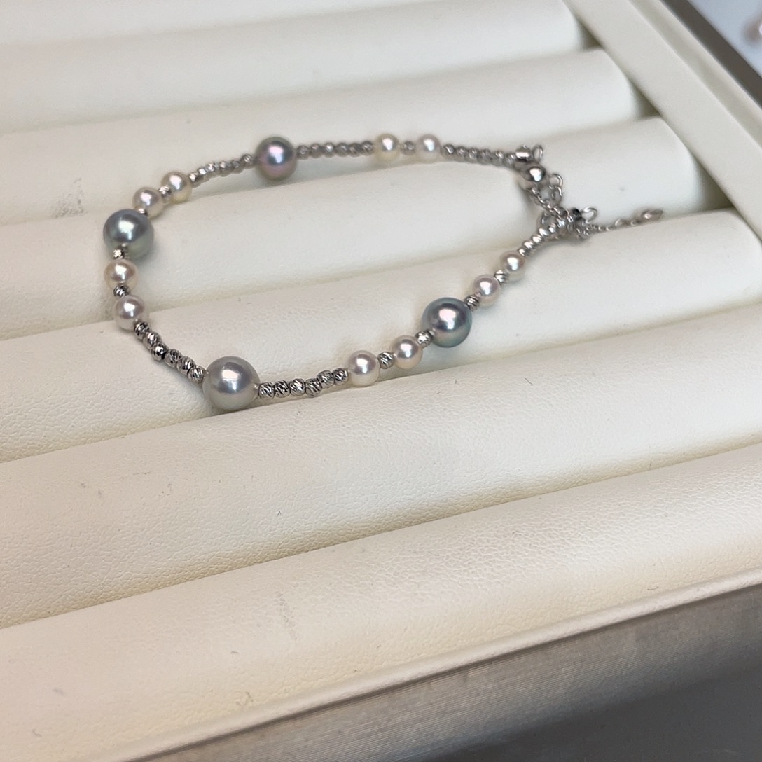 海水珍珠银S925镶嵌手绳