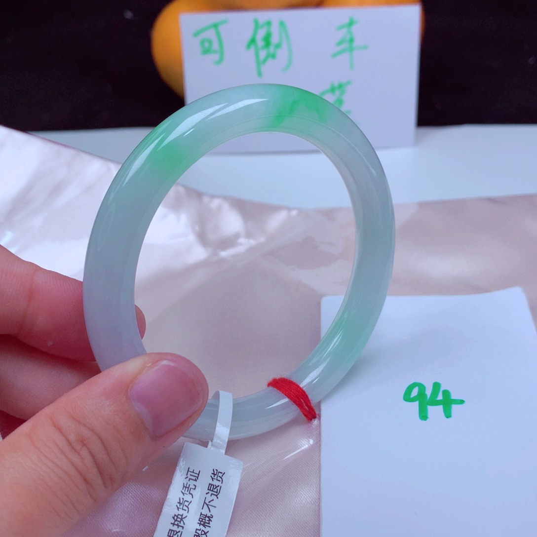 未镶嵌手镯翡翠缅甸天然A货翡翠手镯59圆条