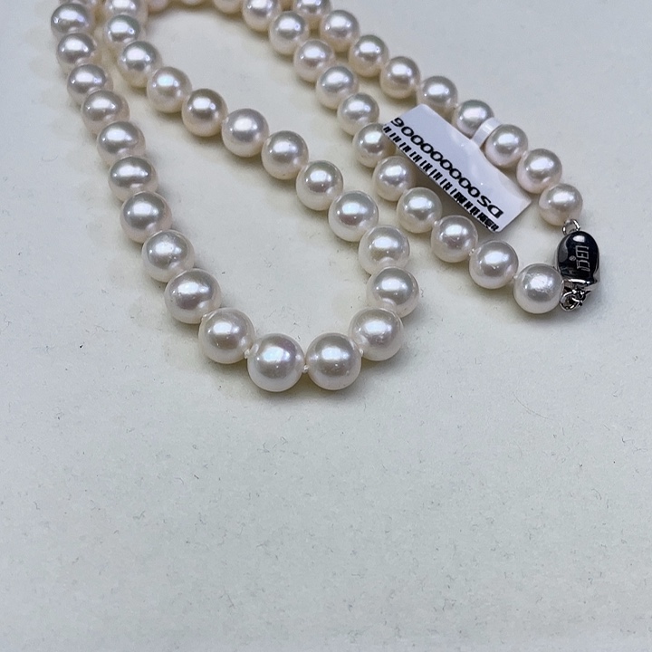 银S925镶嵌颈饰淡水珍珠卡8➕高品极光白炫彩