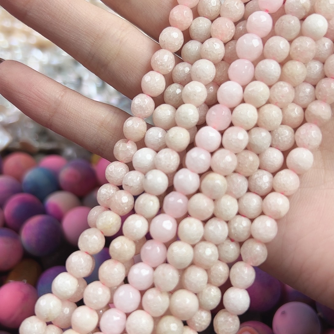 玛瑙/玉髓合金珠宝半成品a566樱花玛瑙小米珠6mm拍一发二