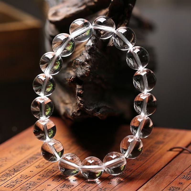 时尚饰品手串清透白水晶单圈手串适合男女佩戴经典款式高清aa品质