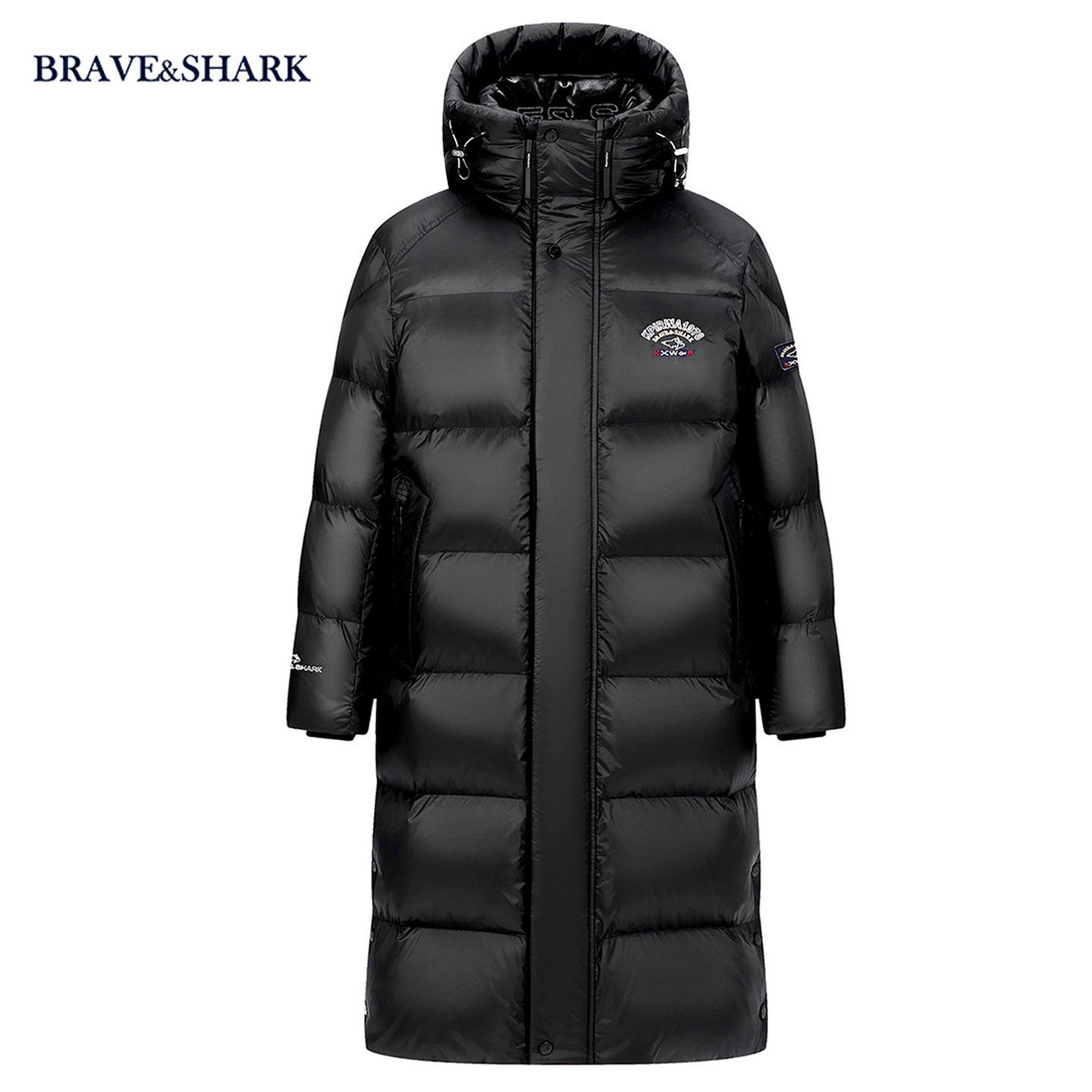 BRAVE&SHARK/勇士鲨鱼秋冬连帽男士鹅绒时尚羽绒服保暖短款86010