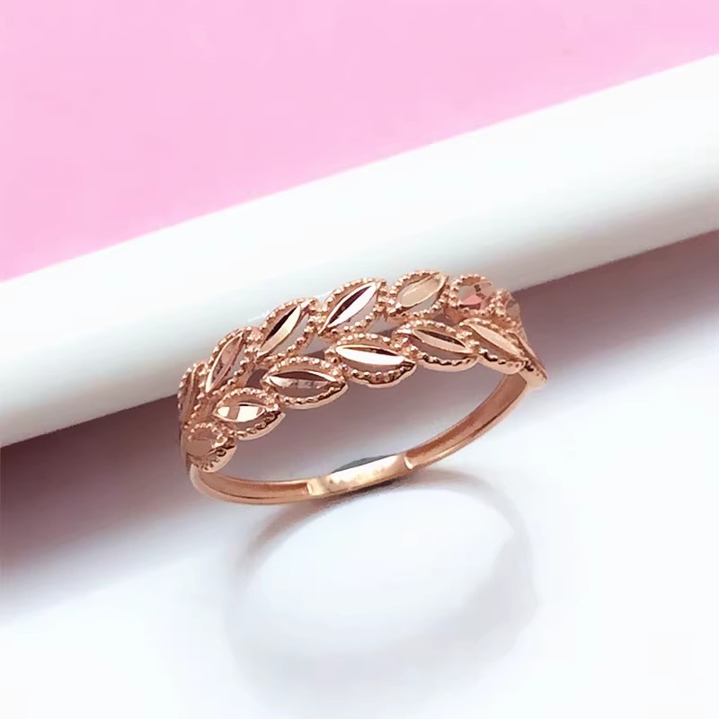 麦穗戒指时尚精致百搭14K玫瑰金气质戒指