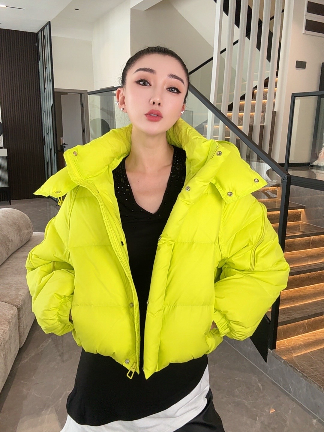 【宝姐家/外套】冬季新款时尚短款百搭显瘦休闲厚款外套