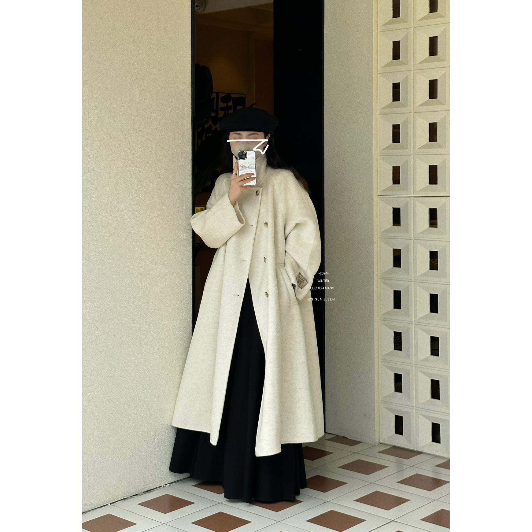 透气百搭网红适中韩版冬季立领时尚排扣气质外套