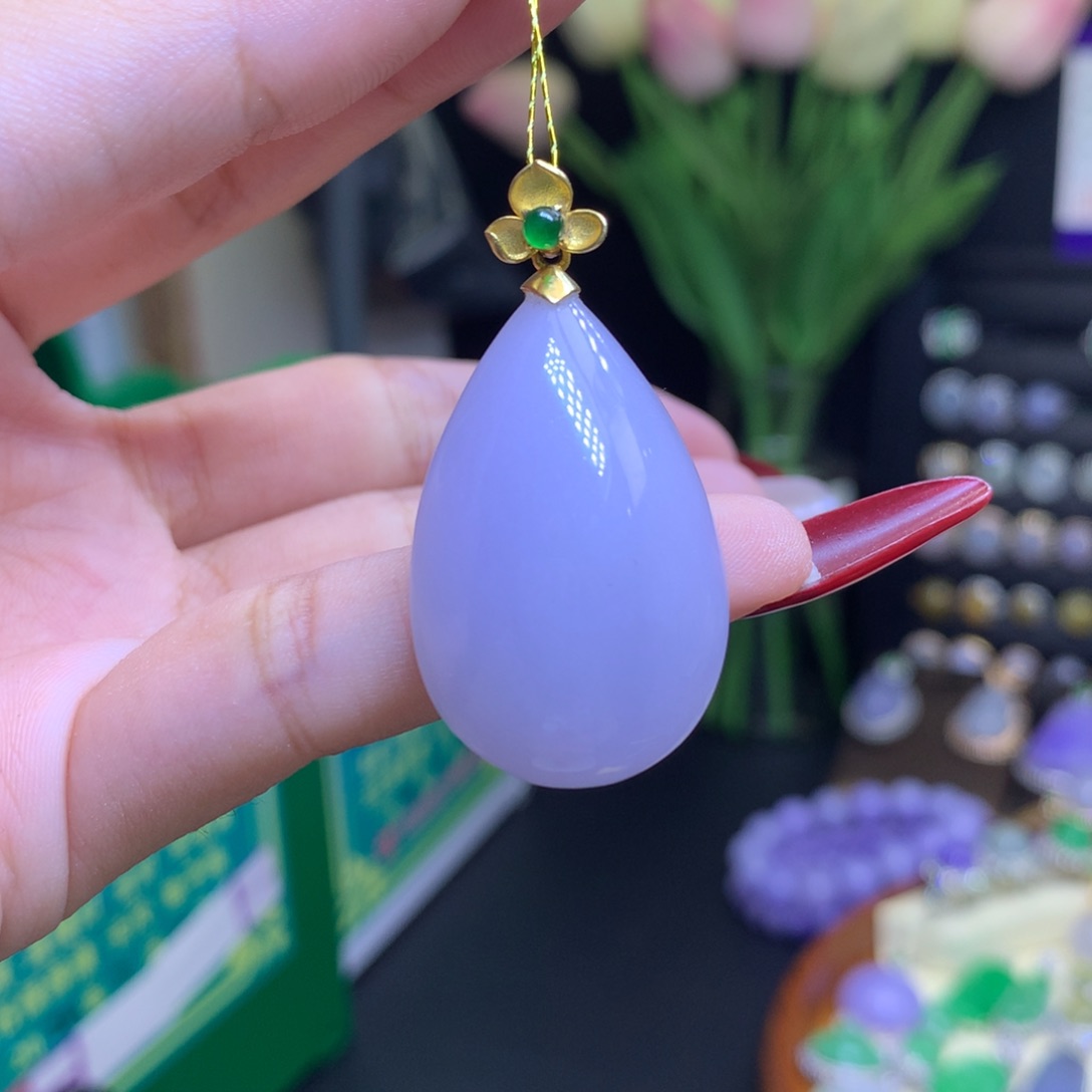 翡翠颈饰18K金镶嵌天然