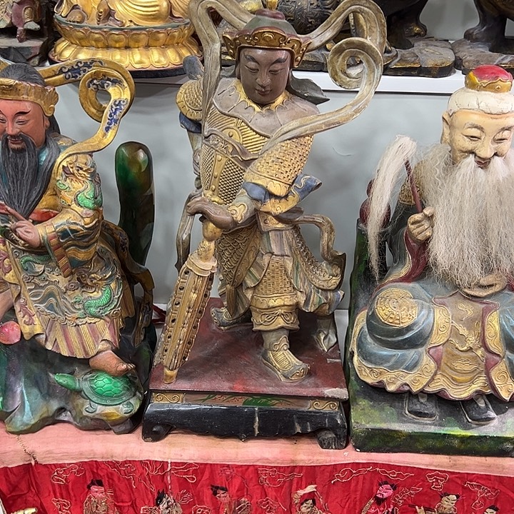 绝***避香榧木青石 华光大帝