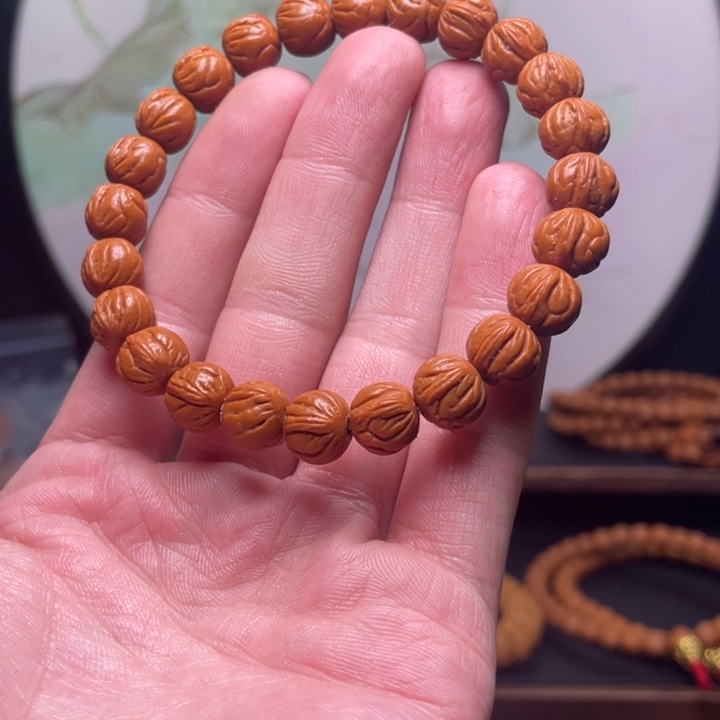 桃核手串10玉龙脊手串