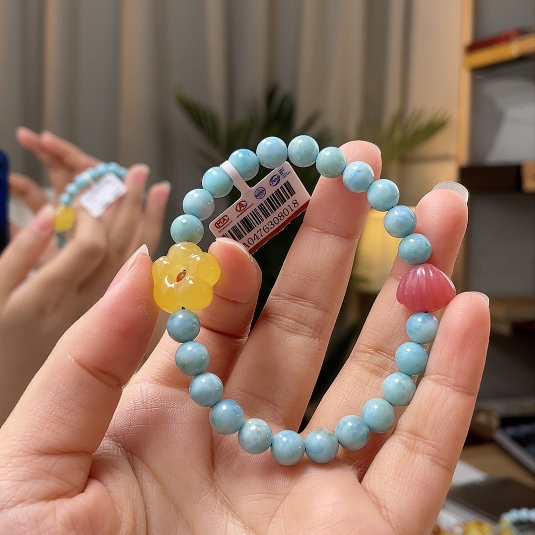 琥珀裸石未镶嵌蜜蜡手串