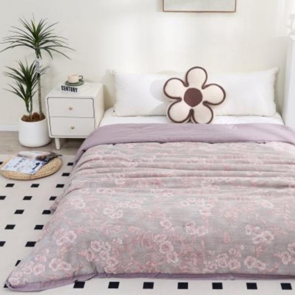 【R大豆被-紫韵花梦-粉-200】200*230cm高端恒温保暖被