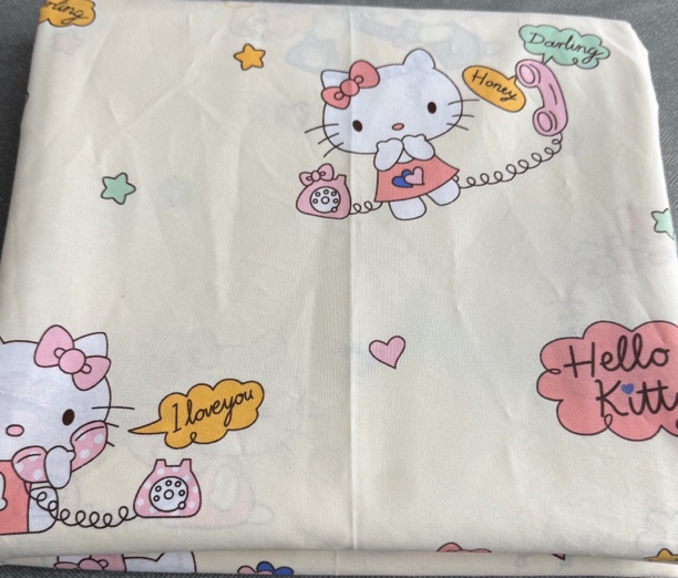 160*225 40织纯棉斜纹棉，单人被套（米色可心小奶猫）