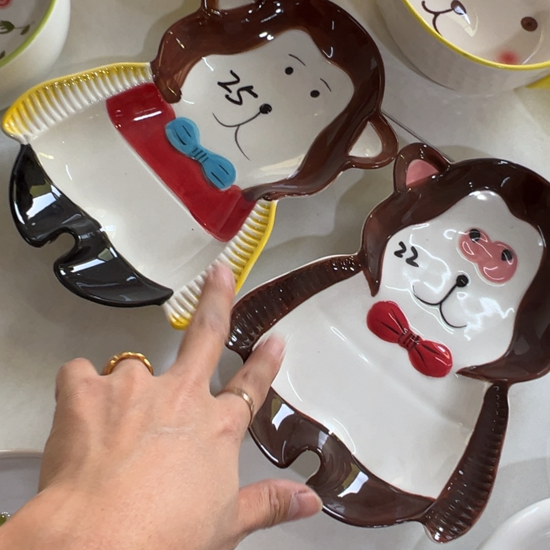 陶摆件高温陶瓷釉下彩微瑕！