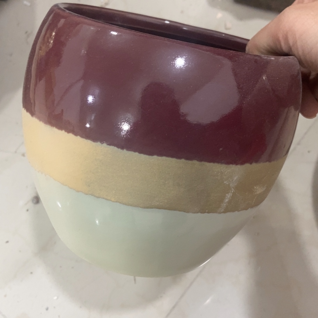 红陶高温陶瓷花盆瑕疵