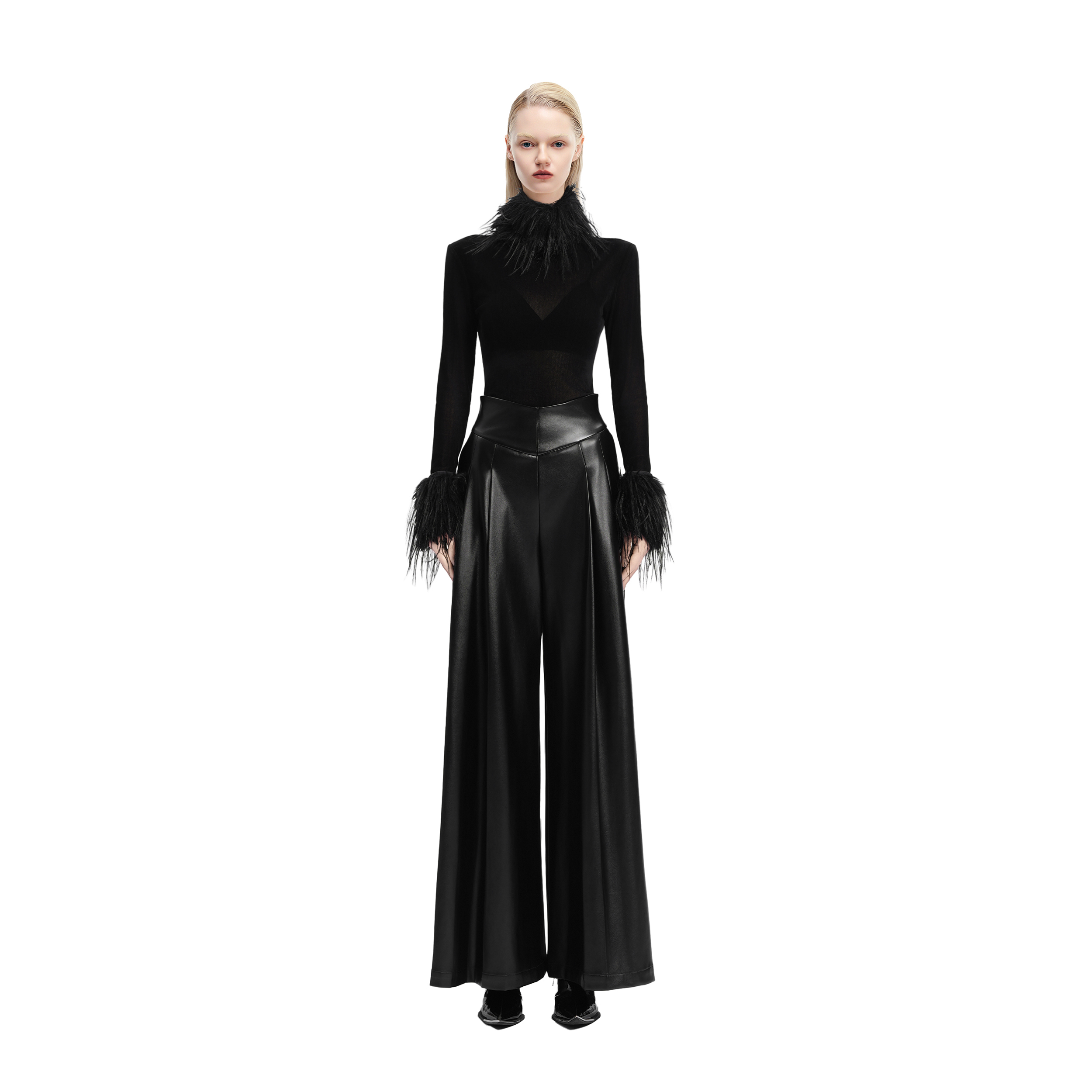KUNSWEAR/琨丝薇尔25WI 优雅轻奢高级毛毛高领打底上衣 838004240