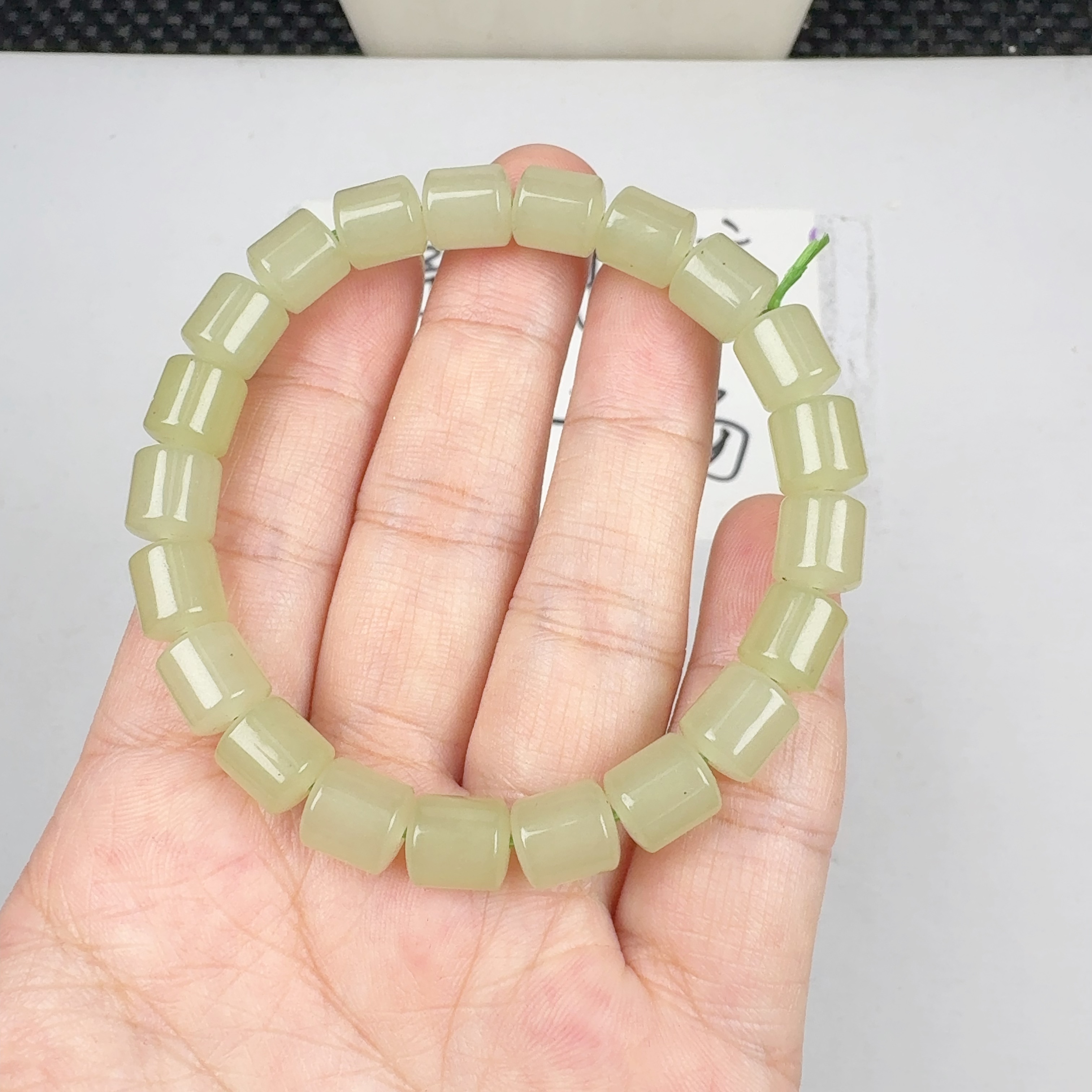 z289青黄桶珠10m手串女款手工时尚百搭