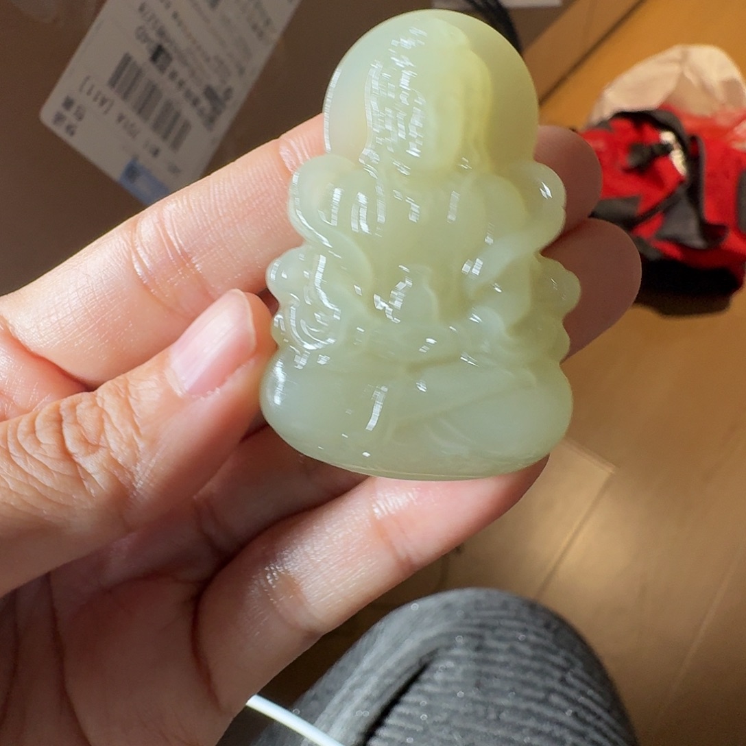 和田玉颈饰未镶嵌平**喜