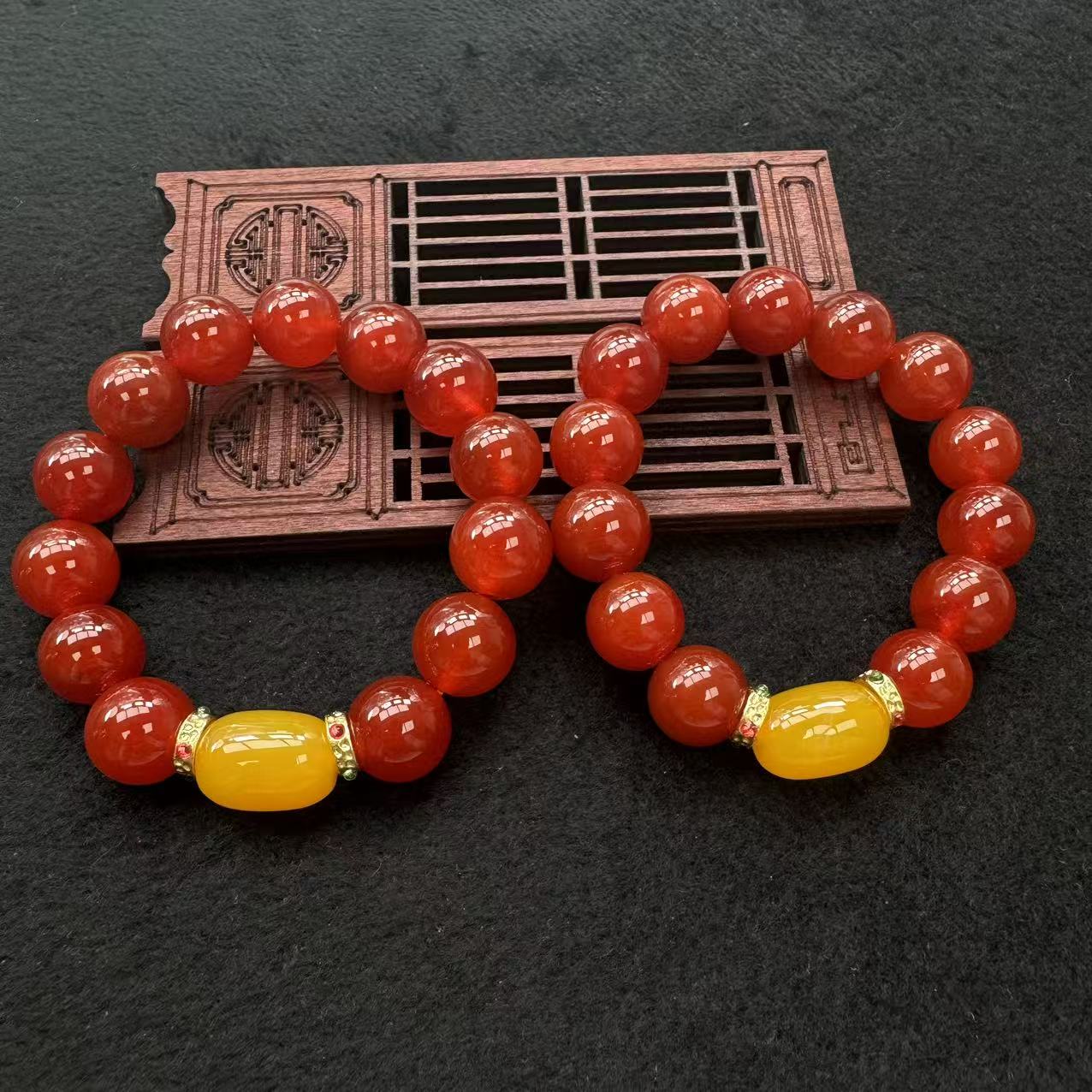 【刘少文】卡14左右玛瑙手串-MS-J220-多样性只发一件