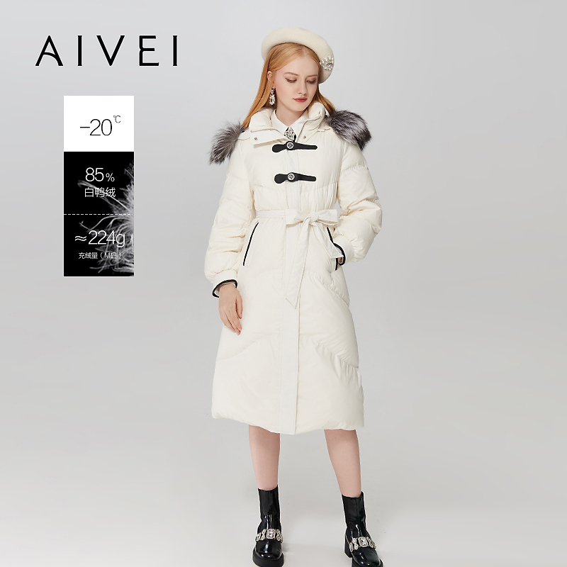 AIVEI2023年秋冬季新款休闲简约通勤百搭过膝中长Q0660264