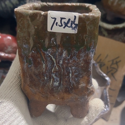 红陶粗陶花盆手工