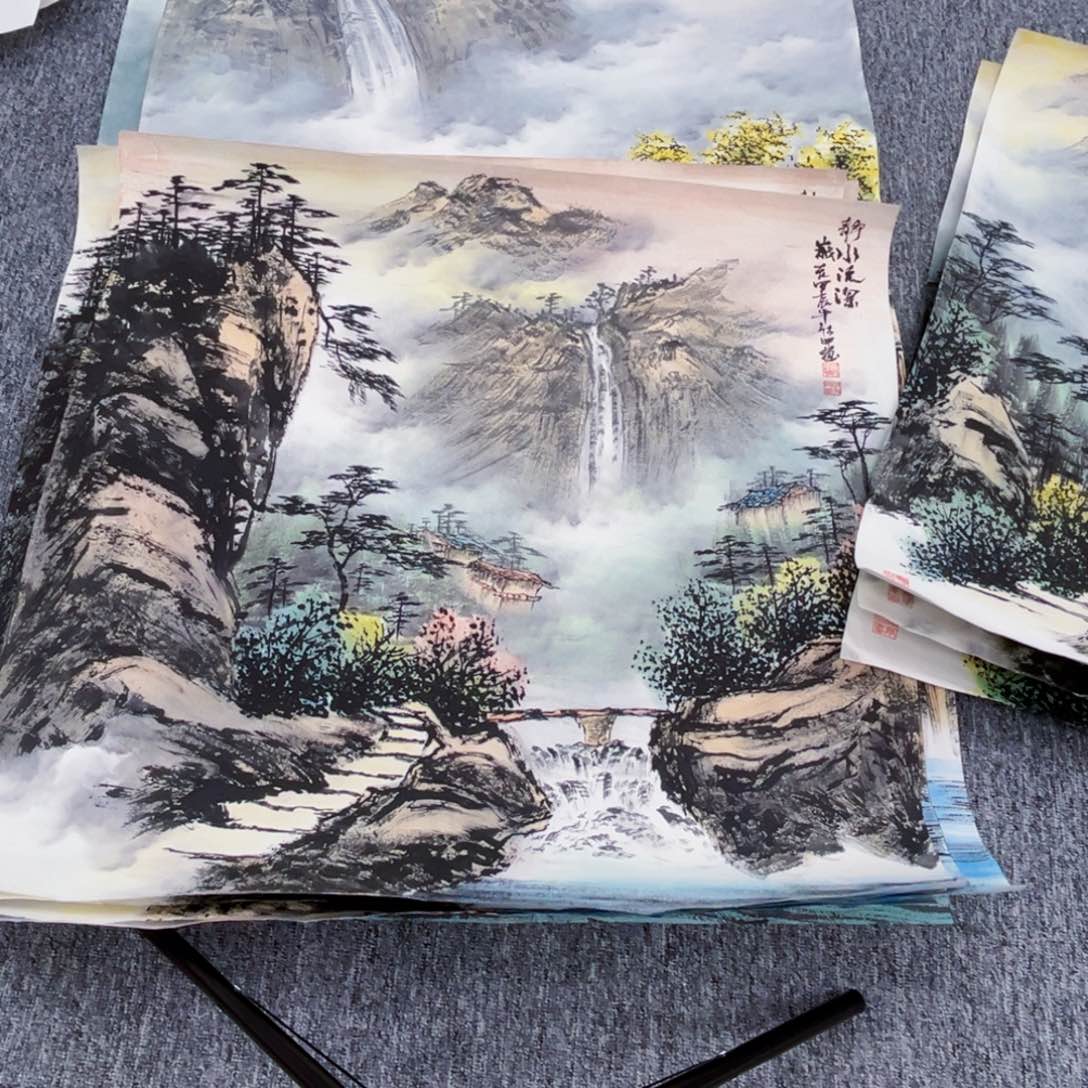 国画清**影四尺斗方绘画作品