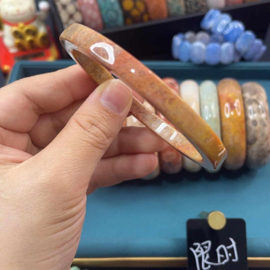 未镶嵌手镯硅化玉