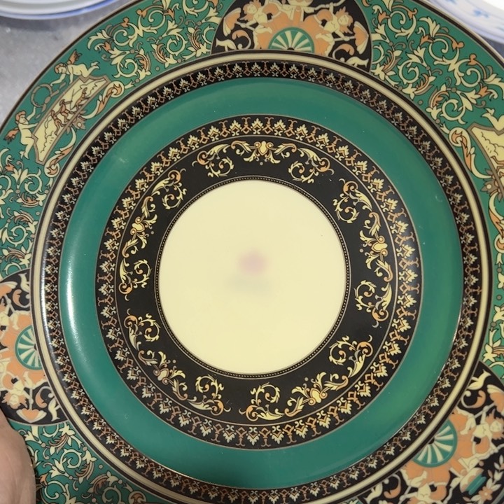 杯十寸绿金富贵陶瓷一个