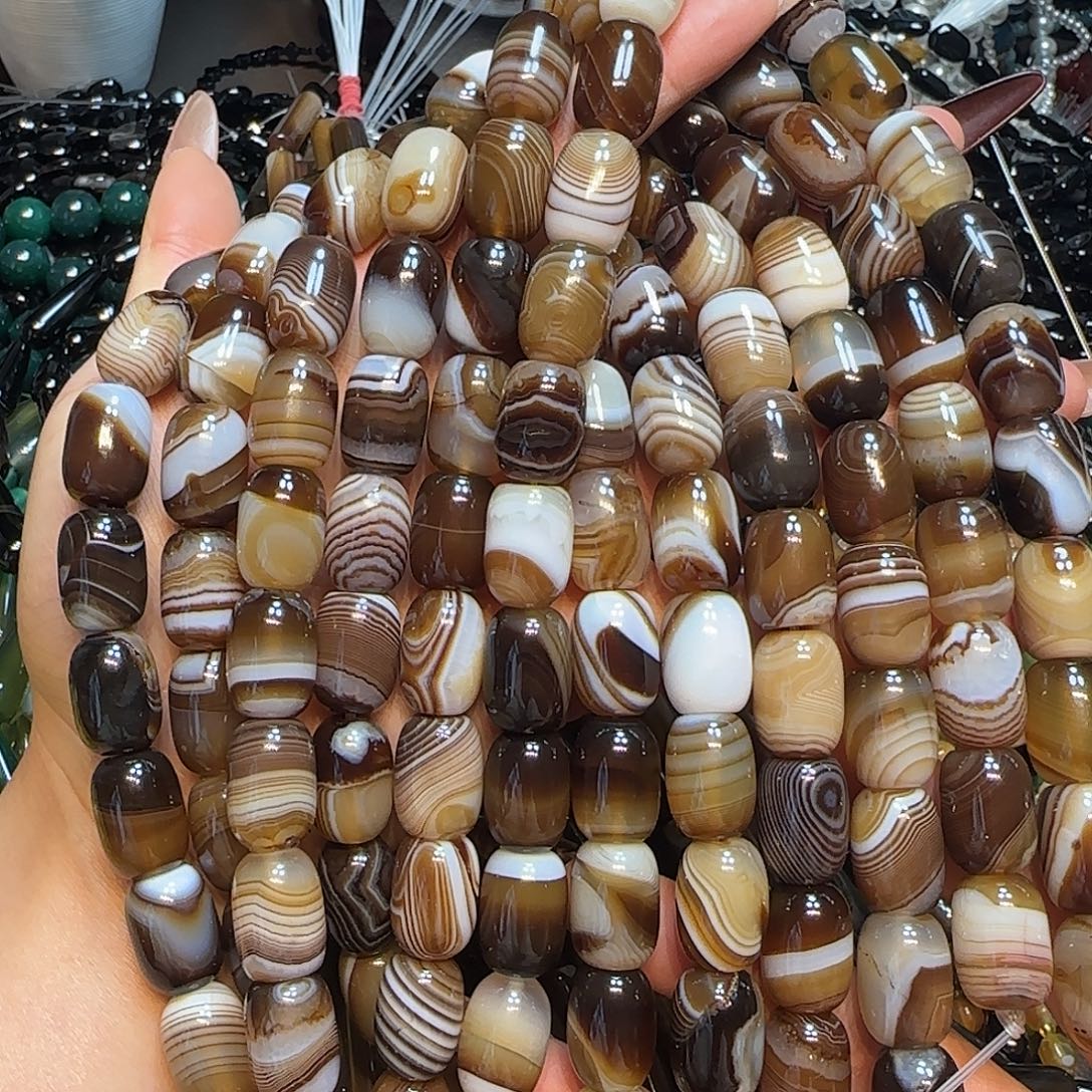 玛瑙/玉髓未镶嵌珠宝半成品美拉德蚕丝水晶玛瑙共生13✖️18mm