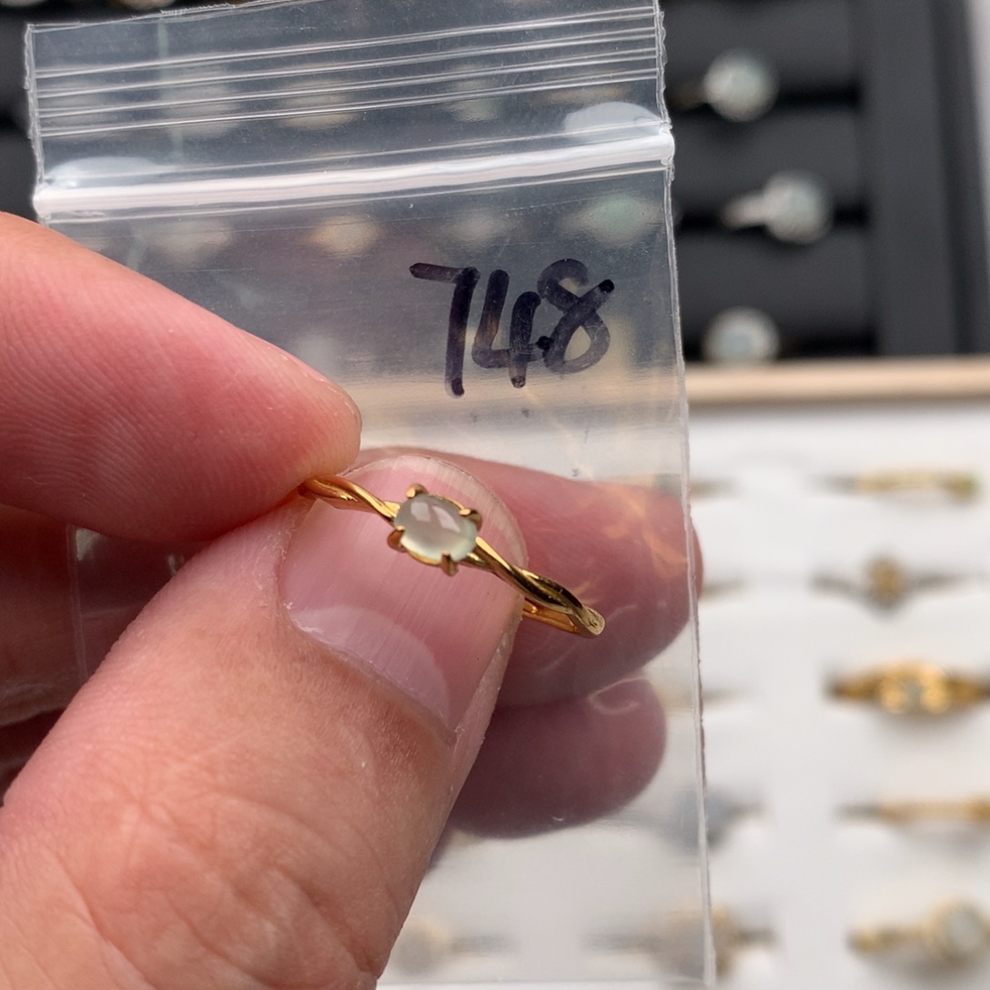 翡翠银S925镶嵌戒圈748