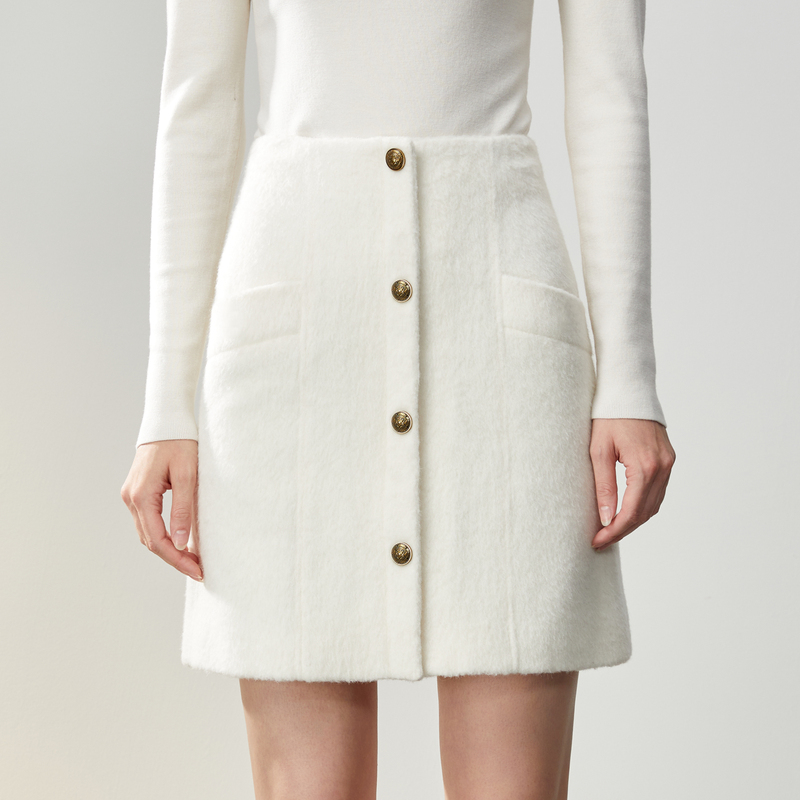 【诗语专属】恩曼琳秋冬新款绒感羊毛混纺V领短款西EANCDH14