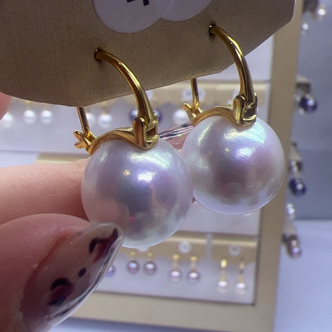 淡水珍珠耳饰银S925镶嵌