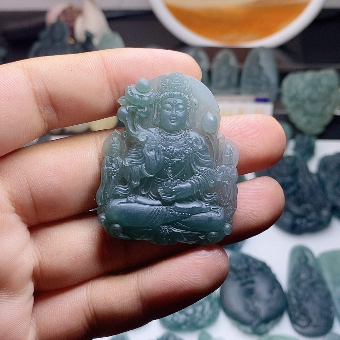 定制翡翠未镶嵌三圣