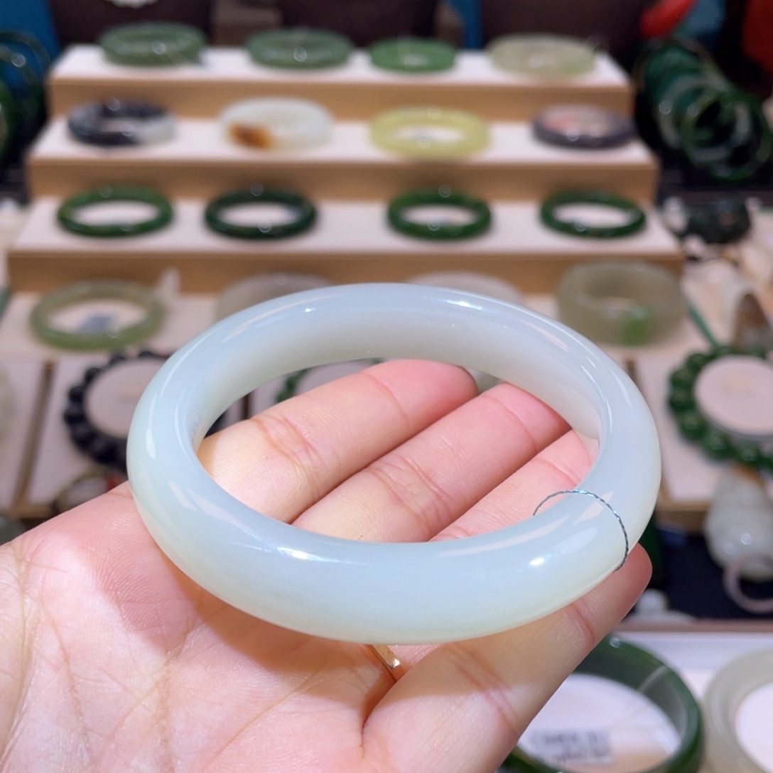 和田玉高品冰晴手镯58、59未镶嵌