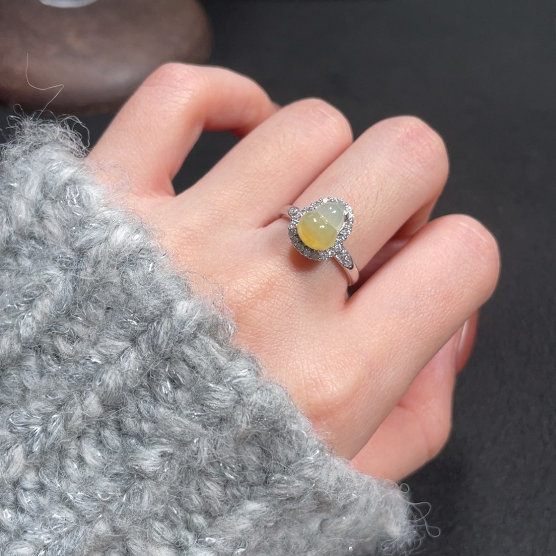 翡翠戒指银S925镶嵌S****x56666