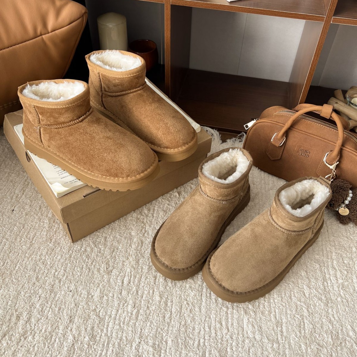 大码短筒雪地靴女2025秋冬季新款平底加绒保暖棉鞋男款雪地靴跨境